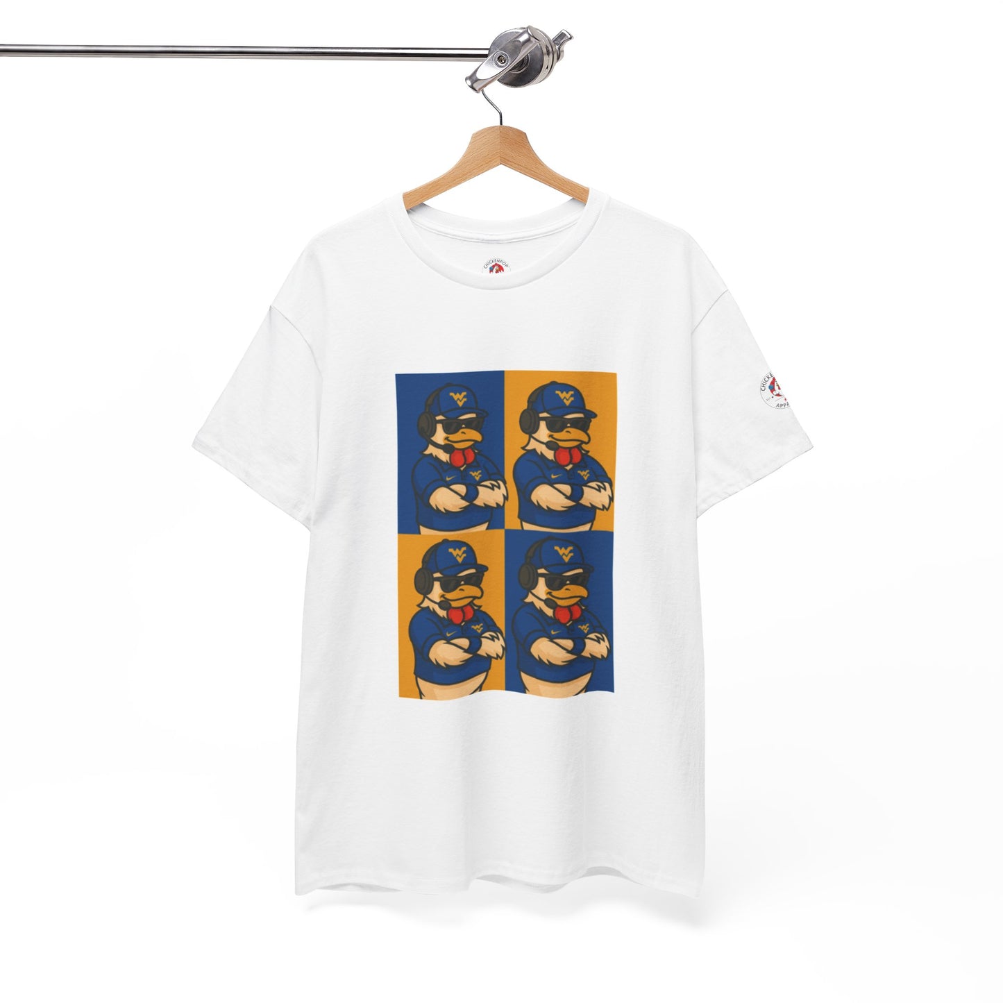 Warhol WVU Coop Daddy T-Shirt – Pop Art Coach Rooster Graphic Tee for Mountaineer Fans FREE SHIPPING