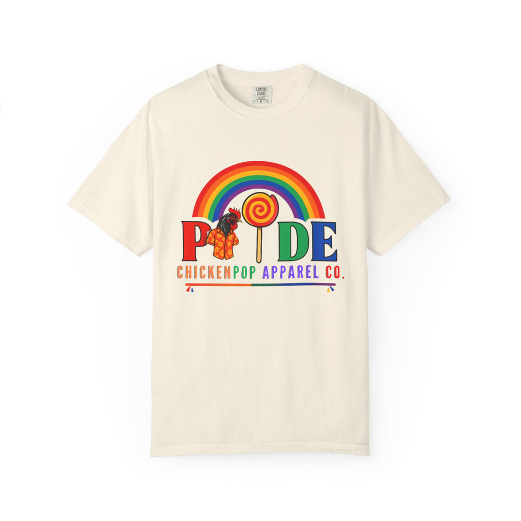 Pride Rainbow Lollipop T-Shirt — "PRIDE" ChickenPop Apparel Co. Graphic Tee