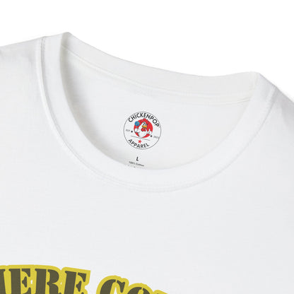 Here Comes the Rooster Music  Graphic Tee with Front & Back Print Unisex Rock T-Shirt