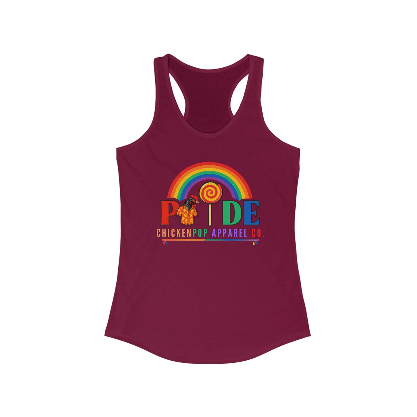 🏳️‍🌈 BCE Pride Racerback Tank – Cluck the Rules, Wear the Rainbow