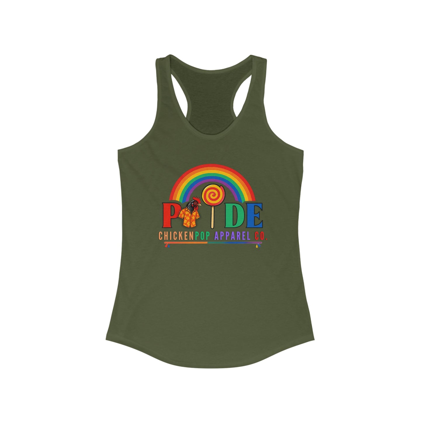 🏳️‍🌈 BCE Pride Racerback Tank – Cluck the Rules, Wear the Rainbow