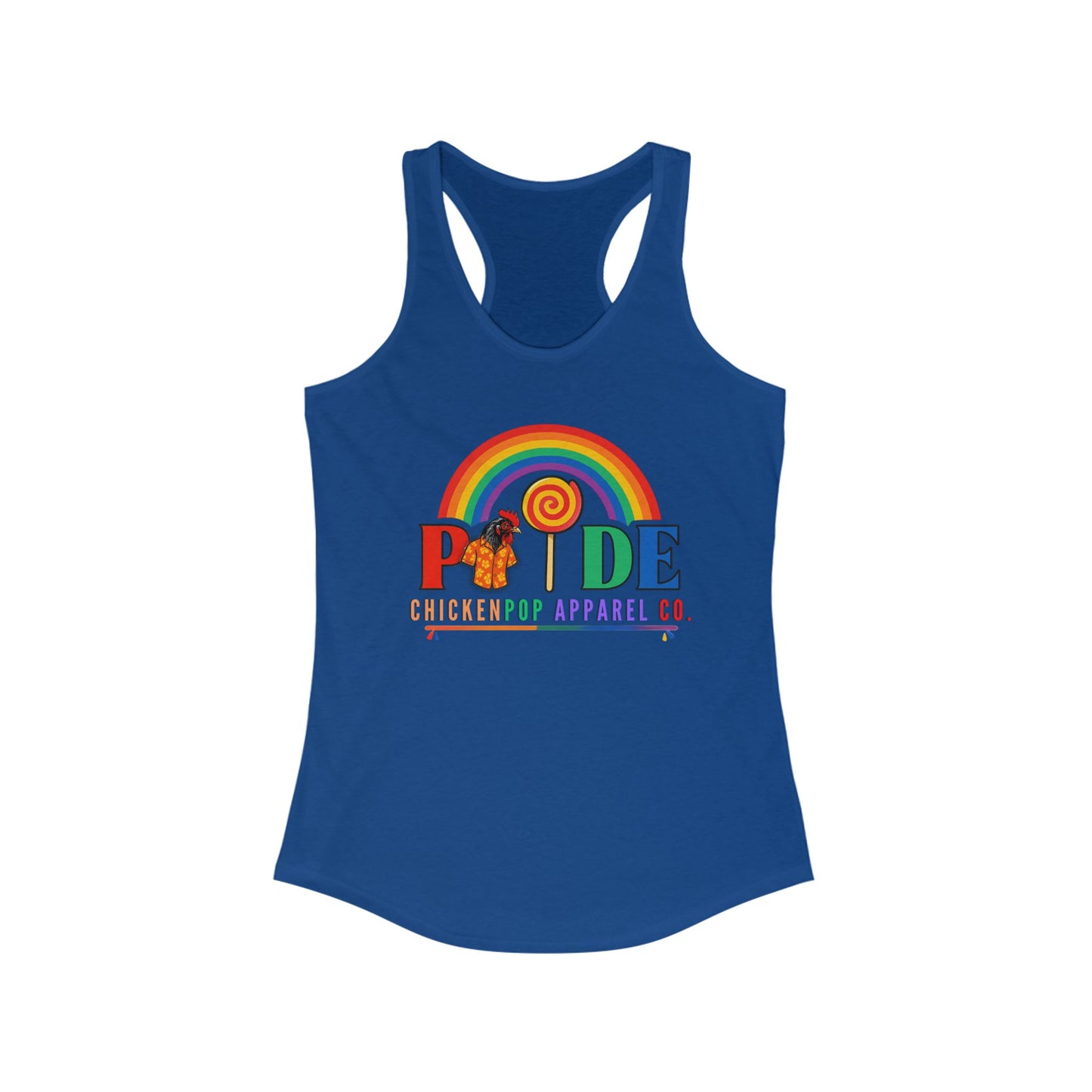 🏳️‍🌈 BCE Pride Racerback Tank – Cluck the Rules, Wear the Rainbow