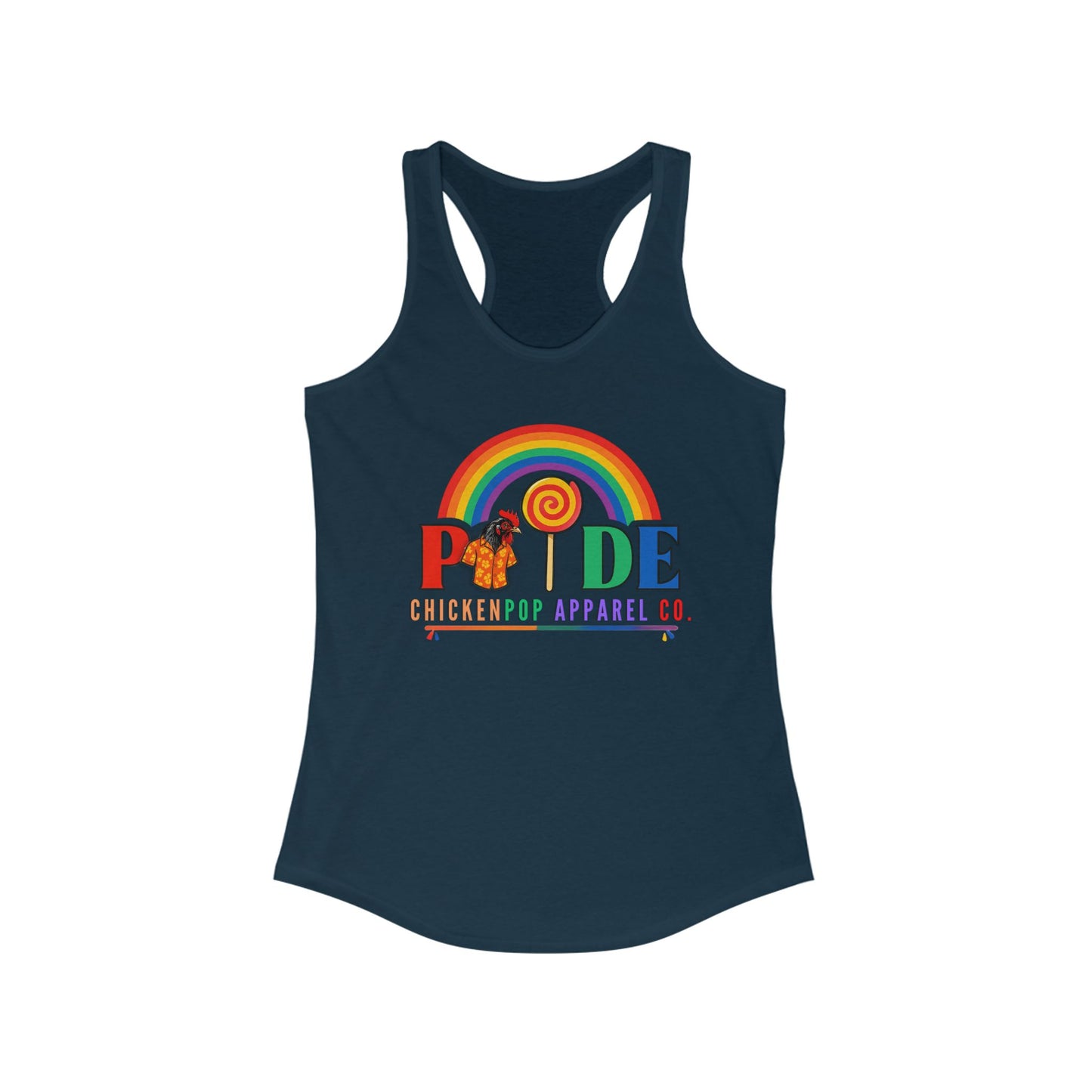 🏳️‍🌈 BCE Pride Racerback Tank – Cluck the Rules, Wear the Rainbow