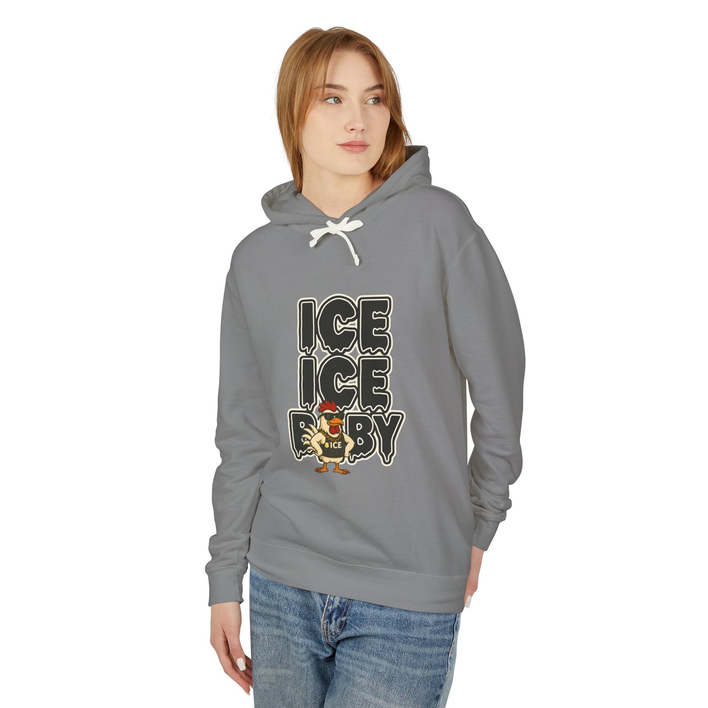 🧊 ICE ICE BABY Funny Chicken Hiodie – Coop Daddy Parody Hoodie for Music & Poultry Fans