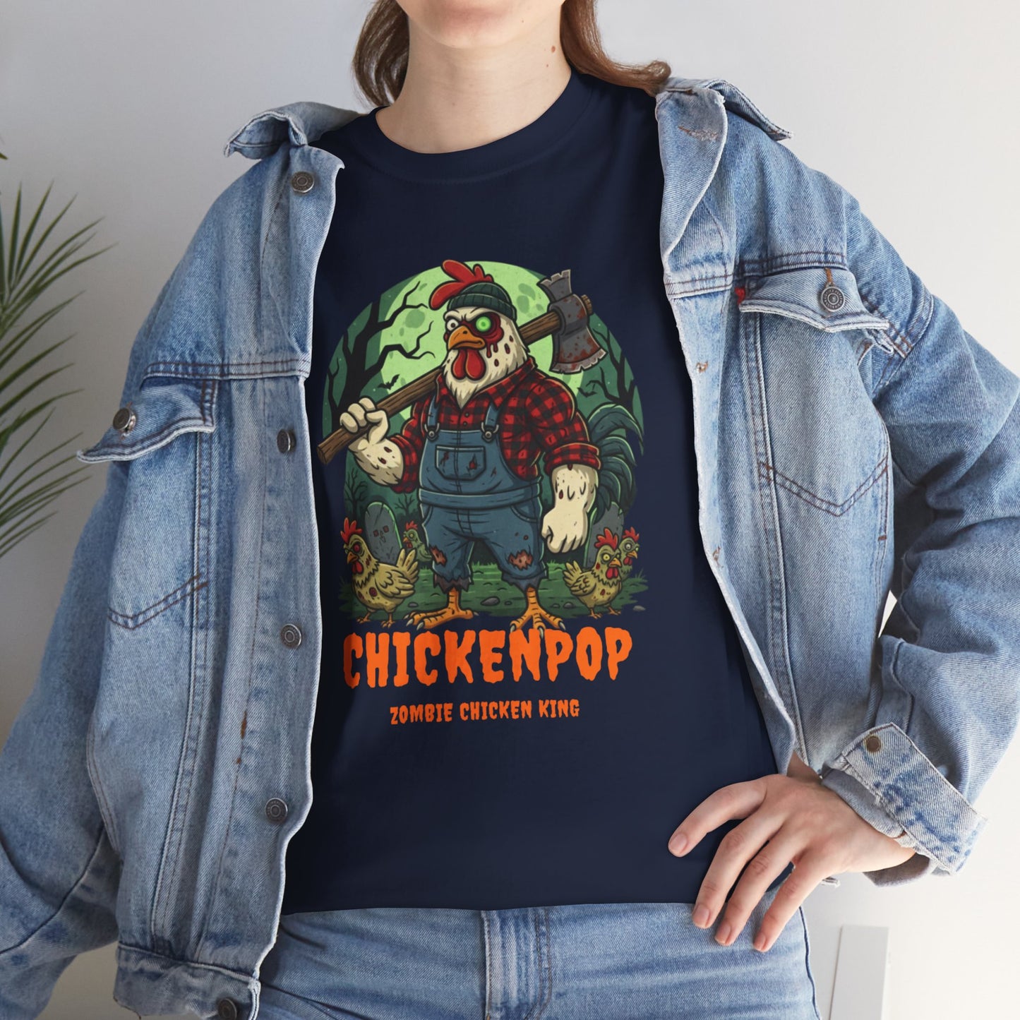 Zombie Chicken King Halloween Shirt – Funny Spooky T-Shirt