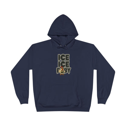 ICE ICE BABY Funny Chicken Hoodie – Retro Hip-Hop Pullover for Music Fans, Students & Cold-Weather Comedians
