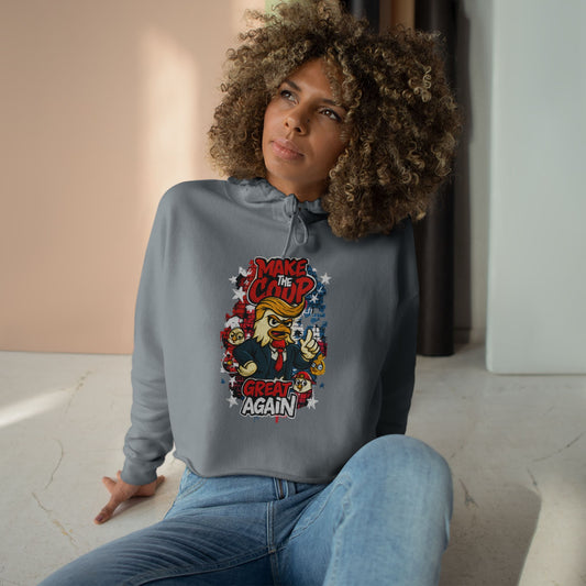 Make the Coop Great Again Cropped Sweatshirt – Cock-a-Doodle-Don Presidential Poultry 🐔🍹