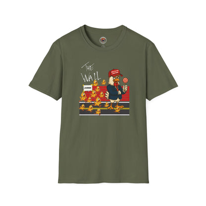 Another Chick Thru The Wall | Funny Political Chicken Graphic Tee – Cock-a-Doodle-Don Collection