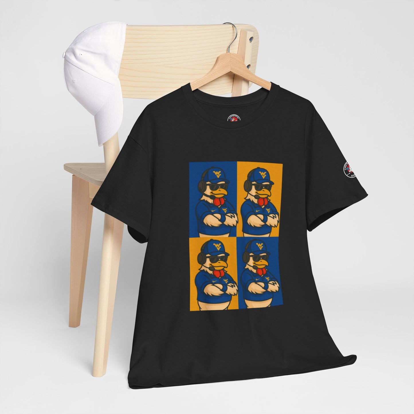 Warhol WVU Coop Daddy T-Shirt – Pop Art Coach Rooster Graphic Tee for Mountaineer Fans FREE SHIPPING
