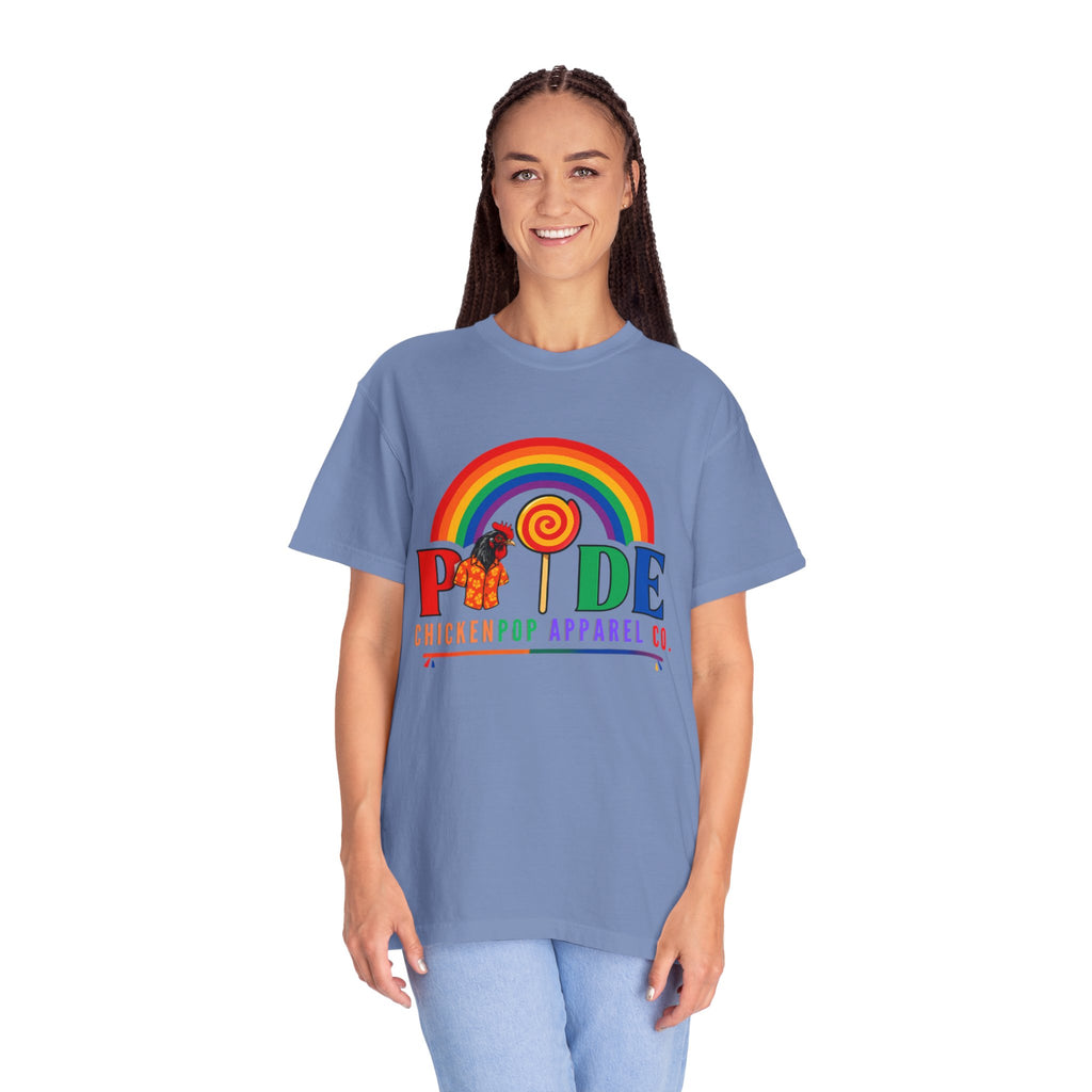 Pride Rainbow Lollipop T-Shirt — "PRIDE" ChickenPop Apparel Co. Graphic Tee