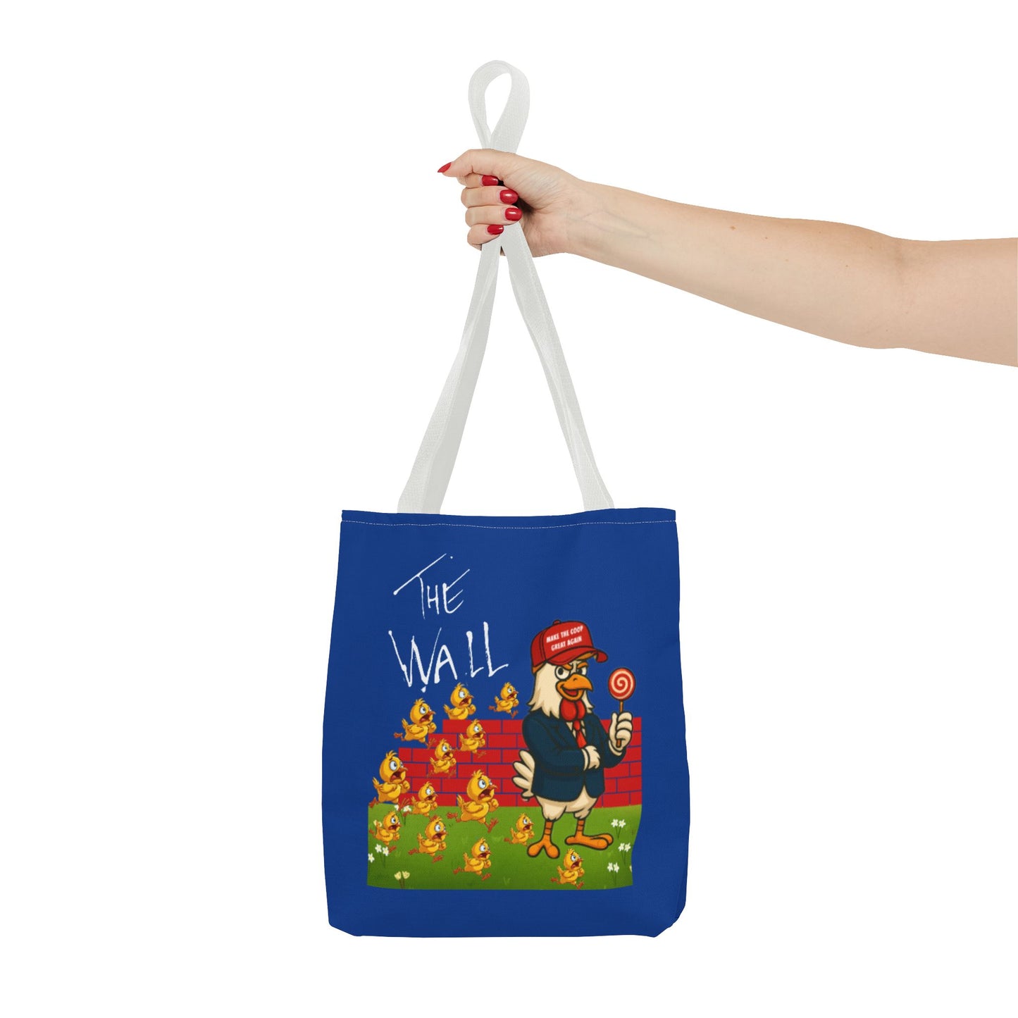 Another Chick Thru The Wall Tote Bag – Funny Political Chicken Graphic | Durable Eco-Friendly Canvas Shopper for Everyday Use