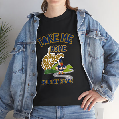 Take Me Home Country Roads WV Coop Daddy Tee – Funny West Virginia Rooster Shirt