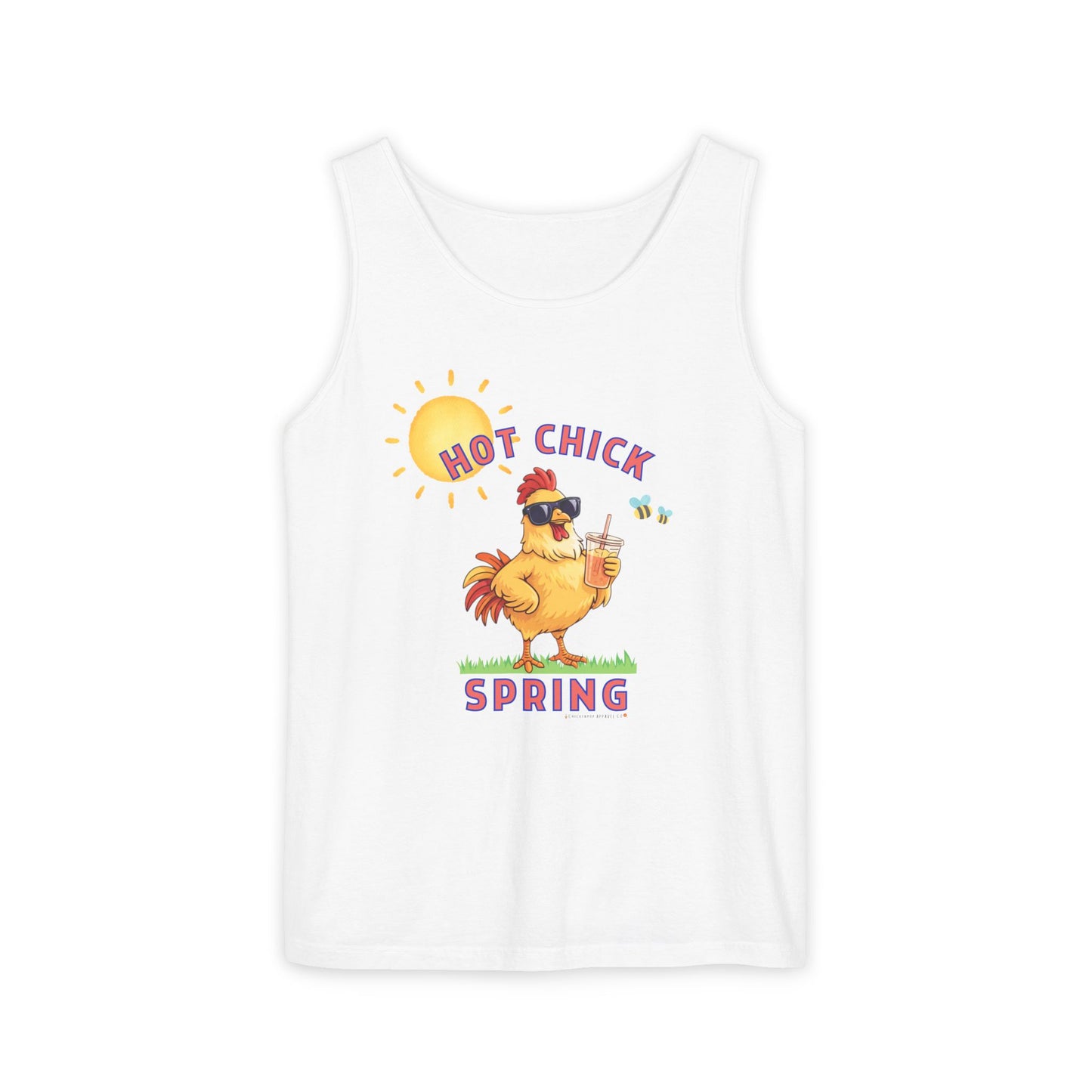 Hot Chick Spring Tank Top – Funny Chicken Graphic Tank, Big Chick Energy Summer Shirt, Cute Sassy Tank
