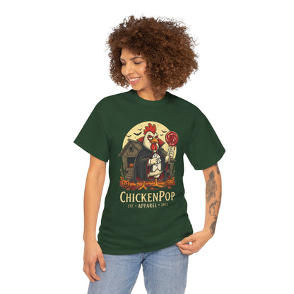 ChickenPop Sucker For a Pop Vampire Rooster Halloween T-Shirt – Funny Spooky Graphic Tee for Fall & Costume Season