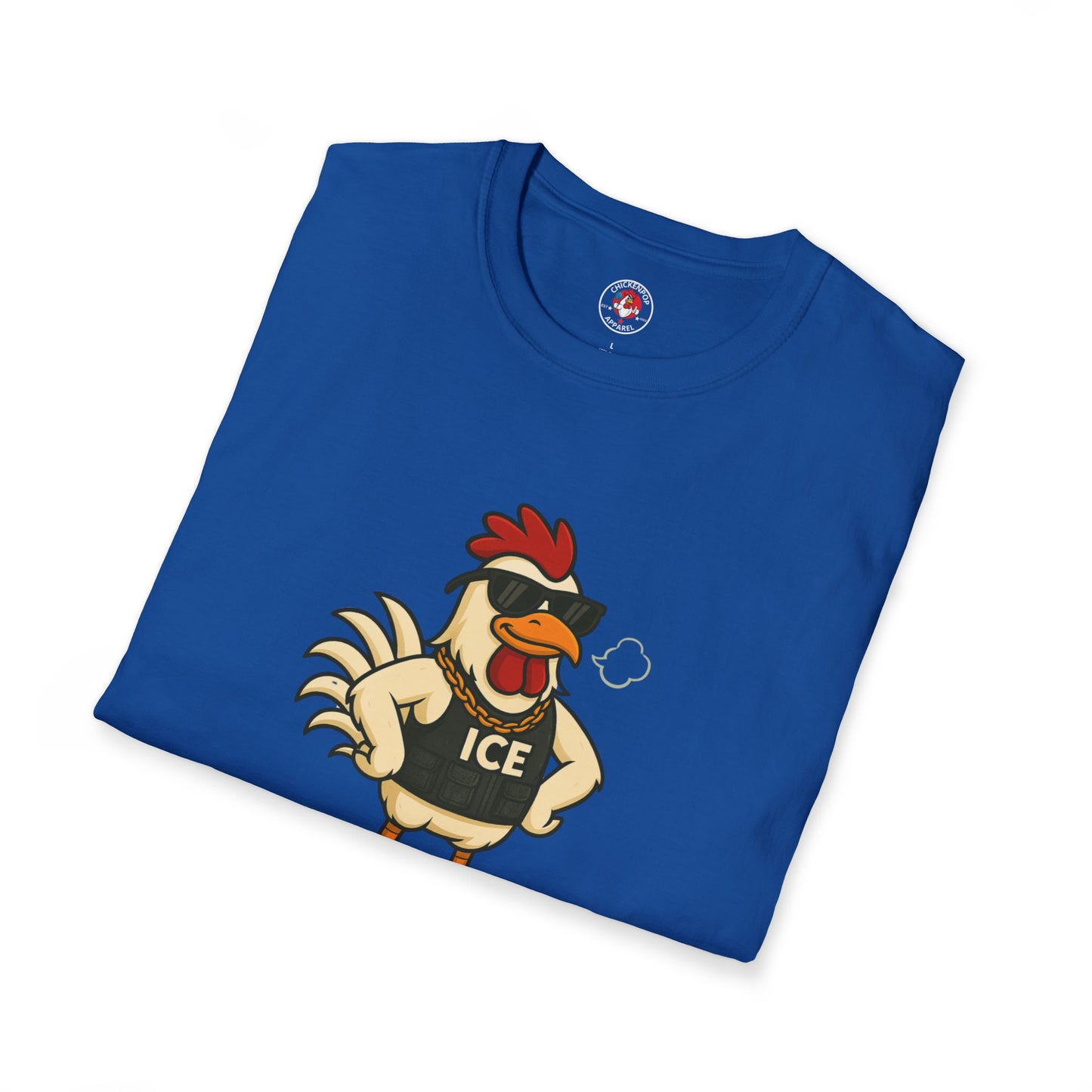 🧊 ICE ICE BABY Funky Chicken Agent T-Shirt – Coop Daddy Parody Tee for Music & Poultry Fans