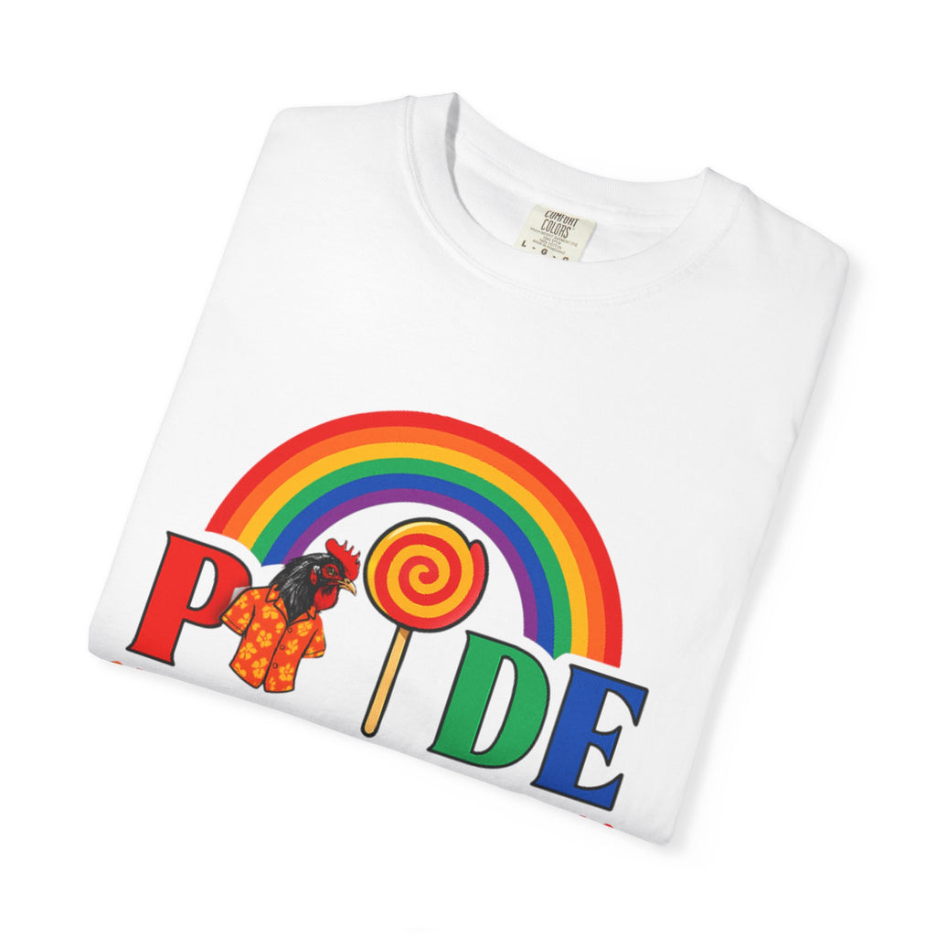 Pride Rainbow Lollipop T-Shirt — "PRIDE" ChickenPop Apparel Co. Graphic Tee