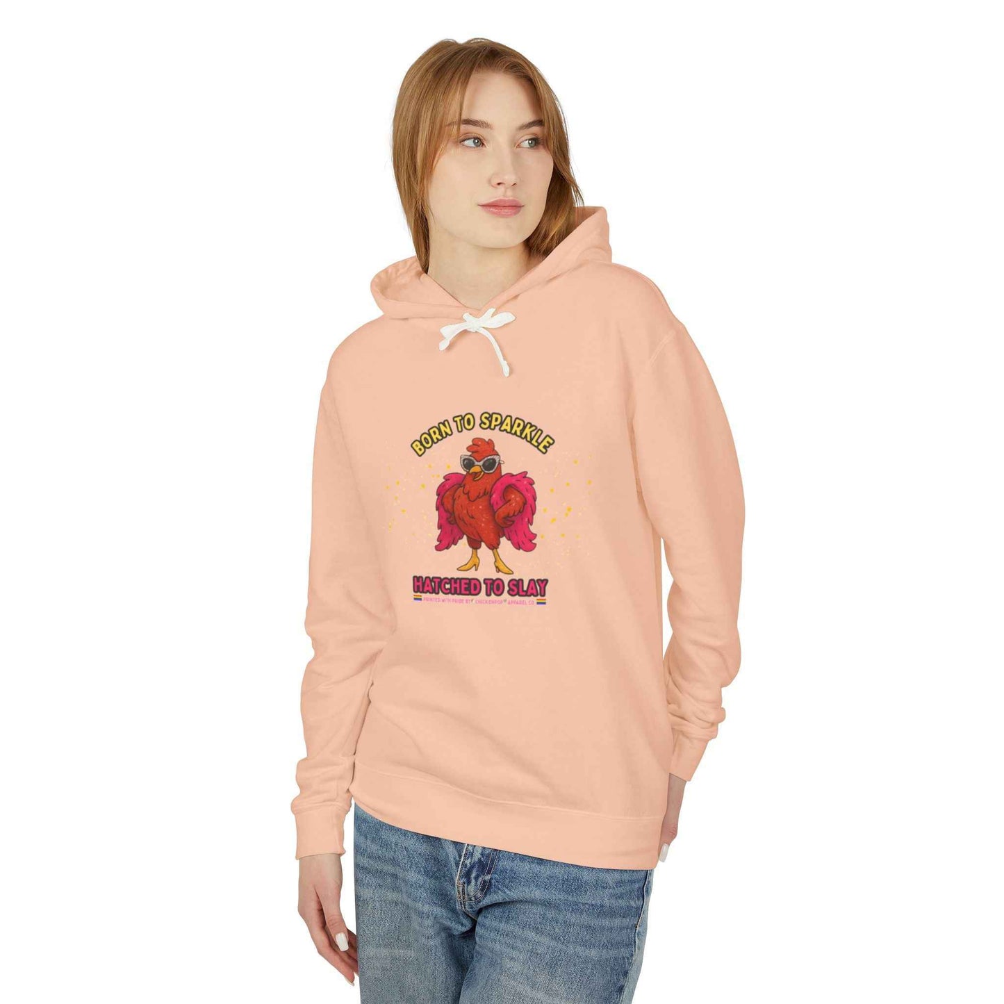 Pride LGBTQ Born to Sparkle Rooster Hoodie — Hatched to Slay Graphic Hoodie