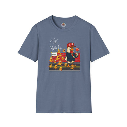 Another Chick Thru The Wall | Funny Political Chicken Graphic Tee – Cock-a-Doodle-Don Collection