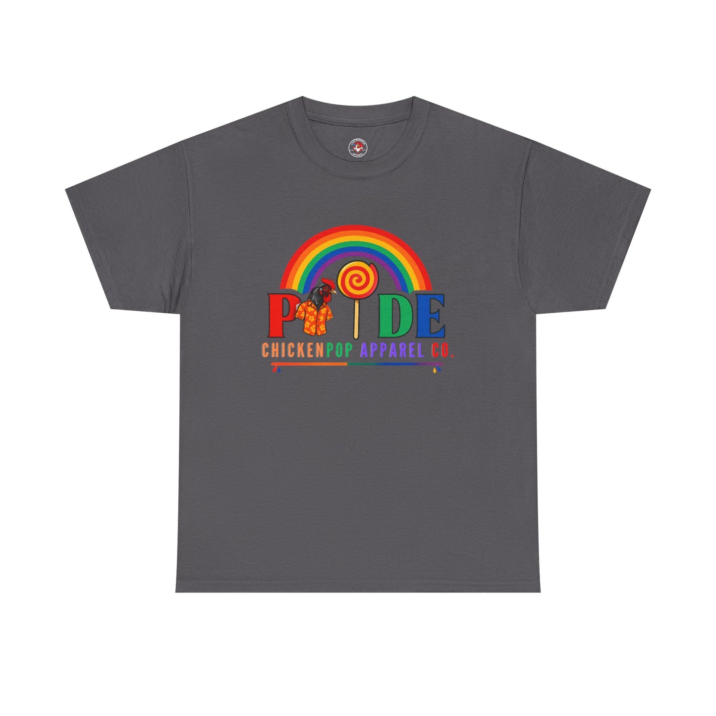 Pride Rainbow Lollipop T-Shirt — "PRIDE" ChickenPop Apparel Co. Graphic Tee