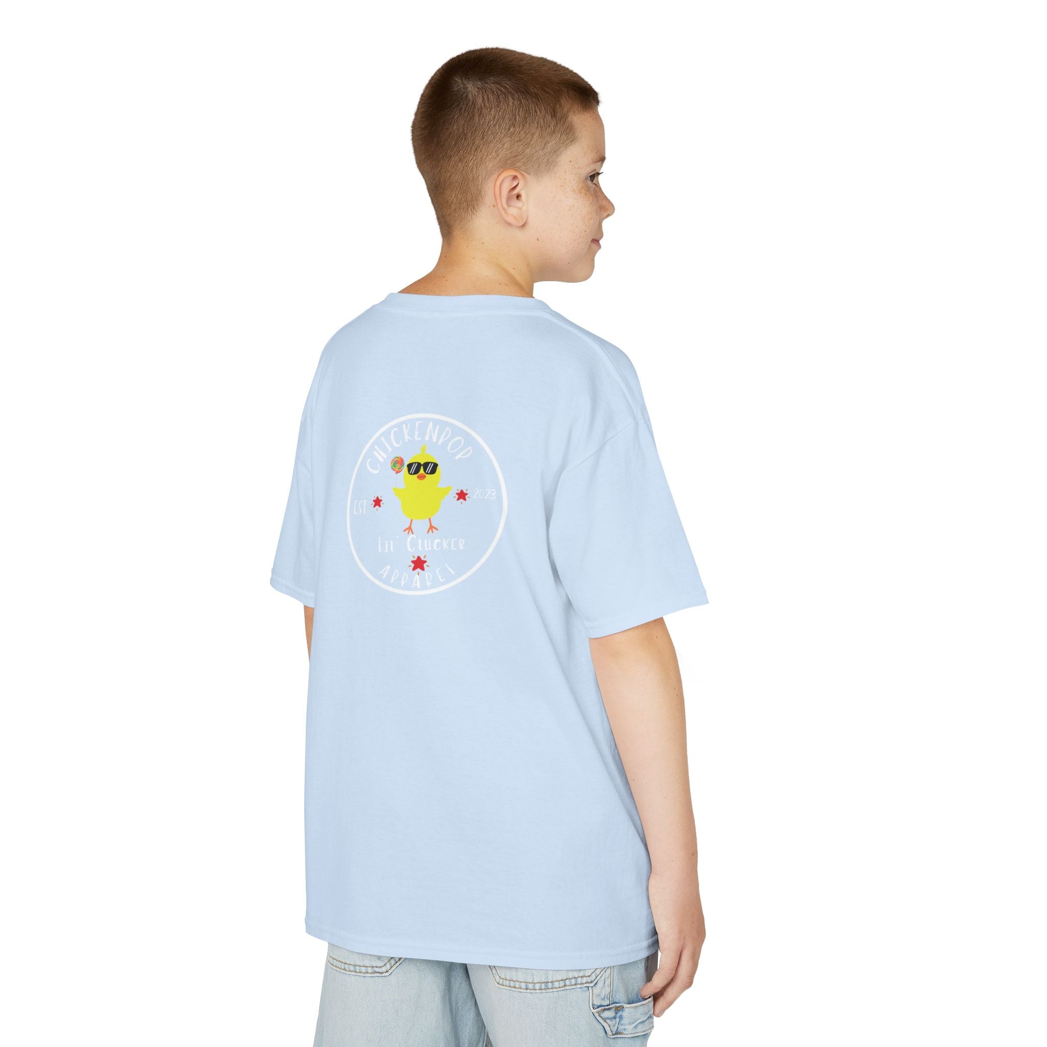 Lil’ Cluckers Original ChickenPop Logo Kids Tee – Fun Kids Graphic T-Shirt | Cute Cartoon Chicken Shirt for Boys & Girls