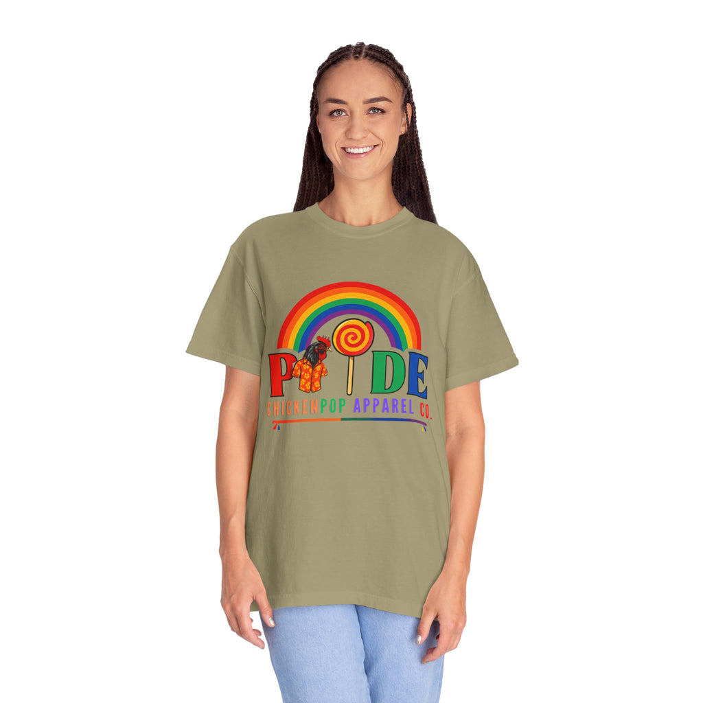 Pride Rainbow Lollipop T-Shirt — "PRIDE" ChickenPop Apparel Co. Graphic Tee