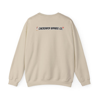 Like A Genius Crewneck Sweatshirt – Funny Political Graphic Pullover | Unisex Heavy Blend with ChickenPop Logo | Ethically Made & Cozy Cold-Weather Humor