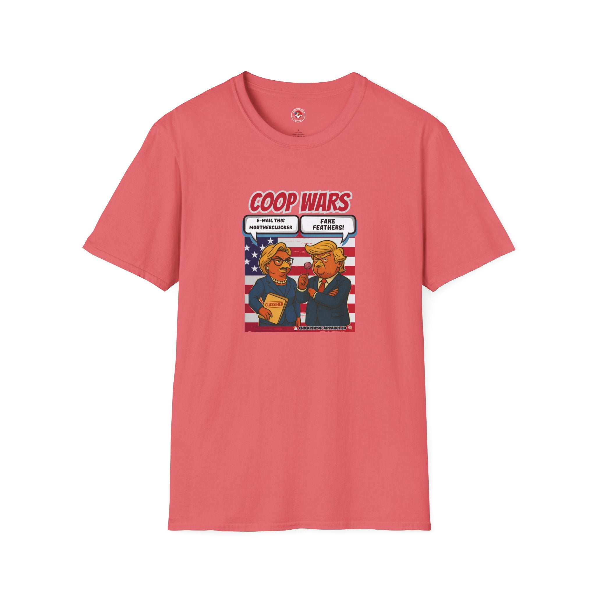 Coop Wars™ Tee – Hilaregg Cluckton vs. Cock-a-Doodle-Don | Political Chicken Fight Shirt