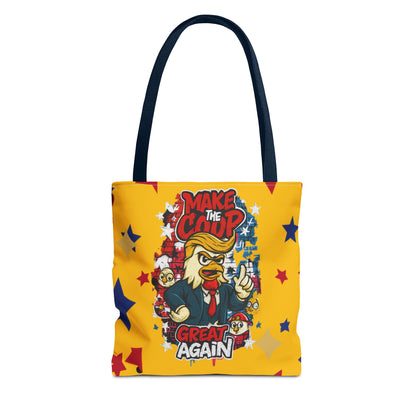 Make the Coop Great Again Tote Bag, Funny Tote Bag, Political Humor Bag, Gift for Movers and Shakers, Yellow Tote, Election Day Accessory