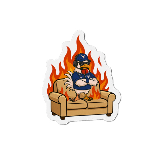 Big Rich Energy Couch Fire Magnet (5x5) – Stick the Chaos Anywhere 🔥 | Die-Cut Weatherproof Vinyl