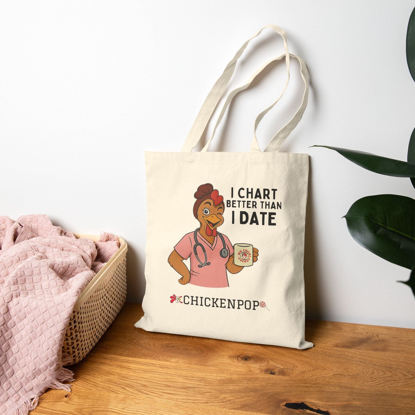 Nurse's Humor Tote Bag - I Chart Better Than I Date - Perfect Gift for Healthcare Workers, Nurse Appreciation, Everyday Use
