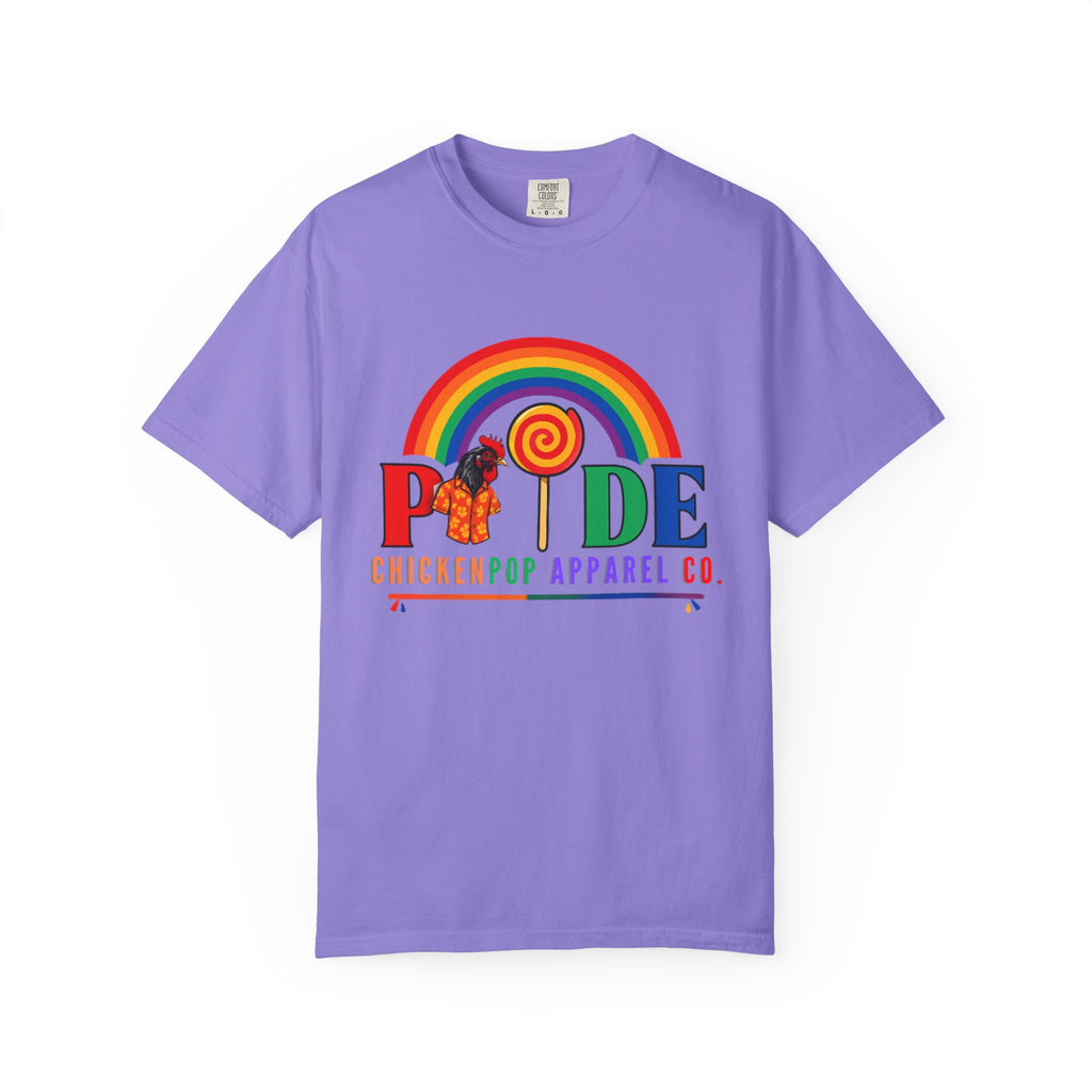 Pride Rainbow Lollipop T-Shirt — "PRIDE" ChickenPop Apparel Co. Graphic Tee
