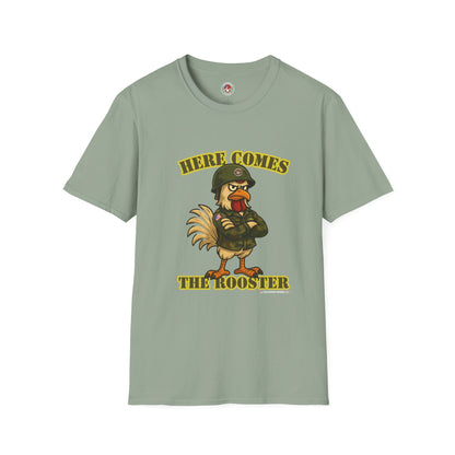 Here Comes the Rooster Music  Graphic Tee with Front & Back Print Unisex Rock T-Shirt