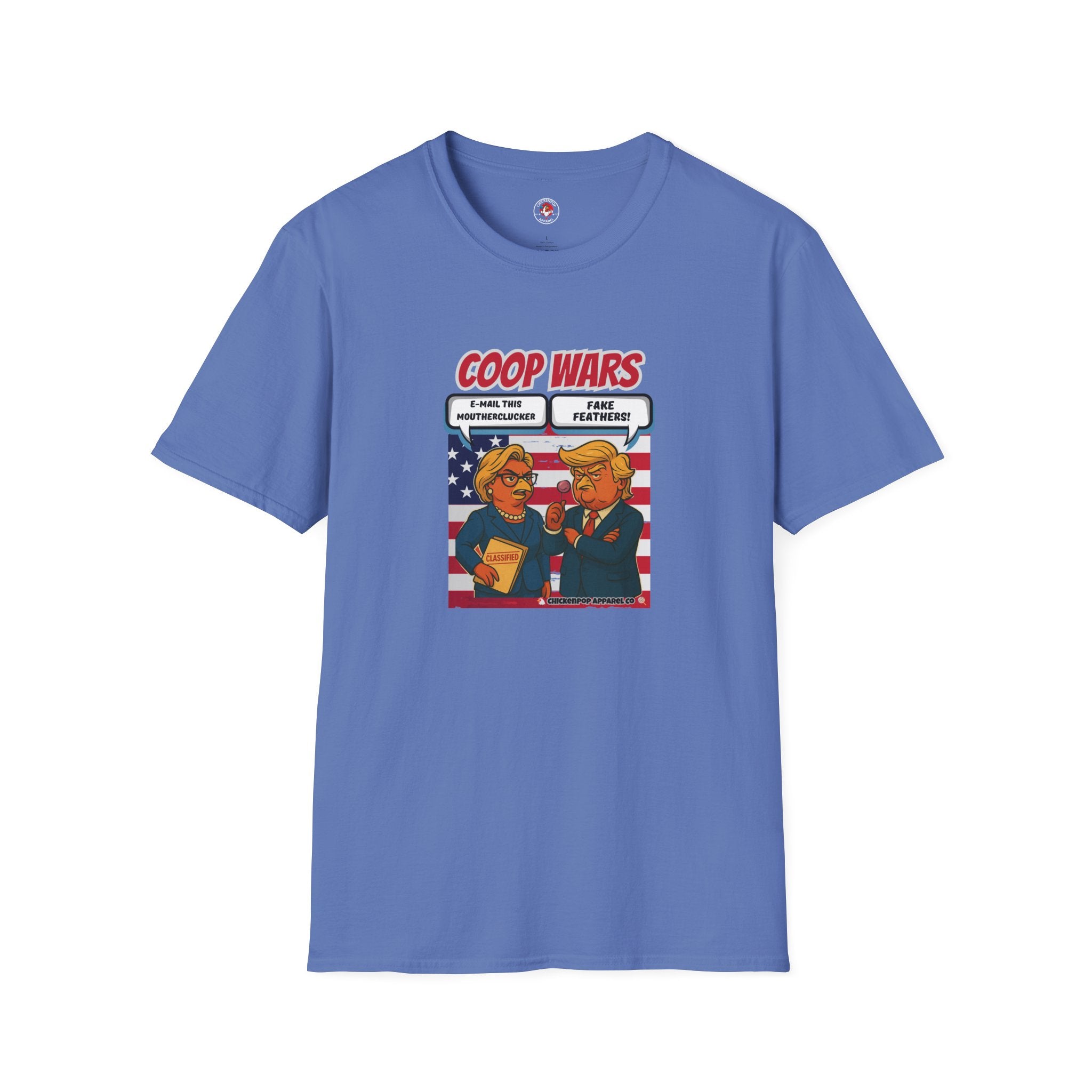 Coop Wars™ Tee – Hilaregg Cluckton vs. Cock-a-Doodle-Don | Political Chicken Fight Shirt