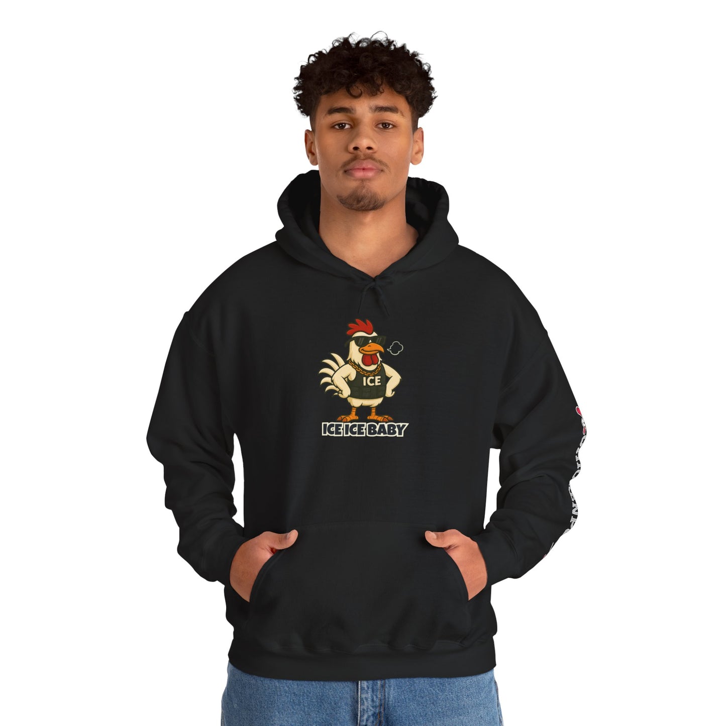 🧊 ICE ICE BABY Funky Chicken Agent Hoodie – Coop Daddy Parody Hoodie for Music & Poultry Fans