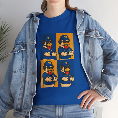 Warhol WVU Coop Daddy T-Shirt – Pop Art Coach Rooster Graphic Tee for Mountaineer Fans FREE SHIPPING