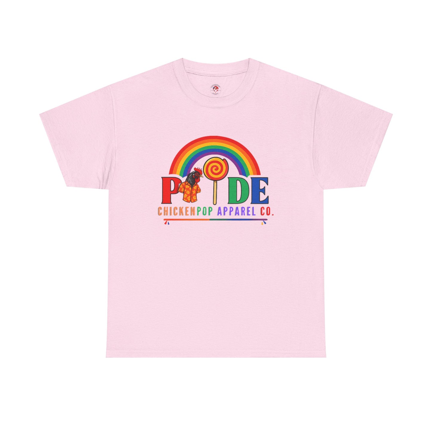 Pride Rainbow Lollipop T-Shirt — "PRIDE" ChickenPop Apparel Co. Graphic Tee