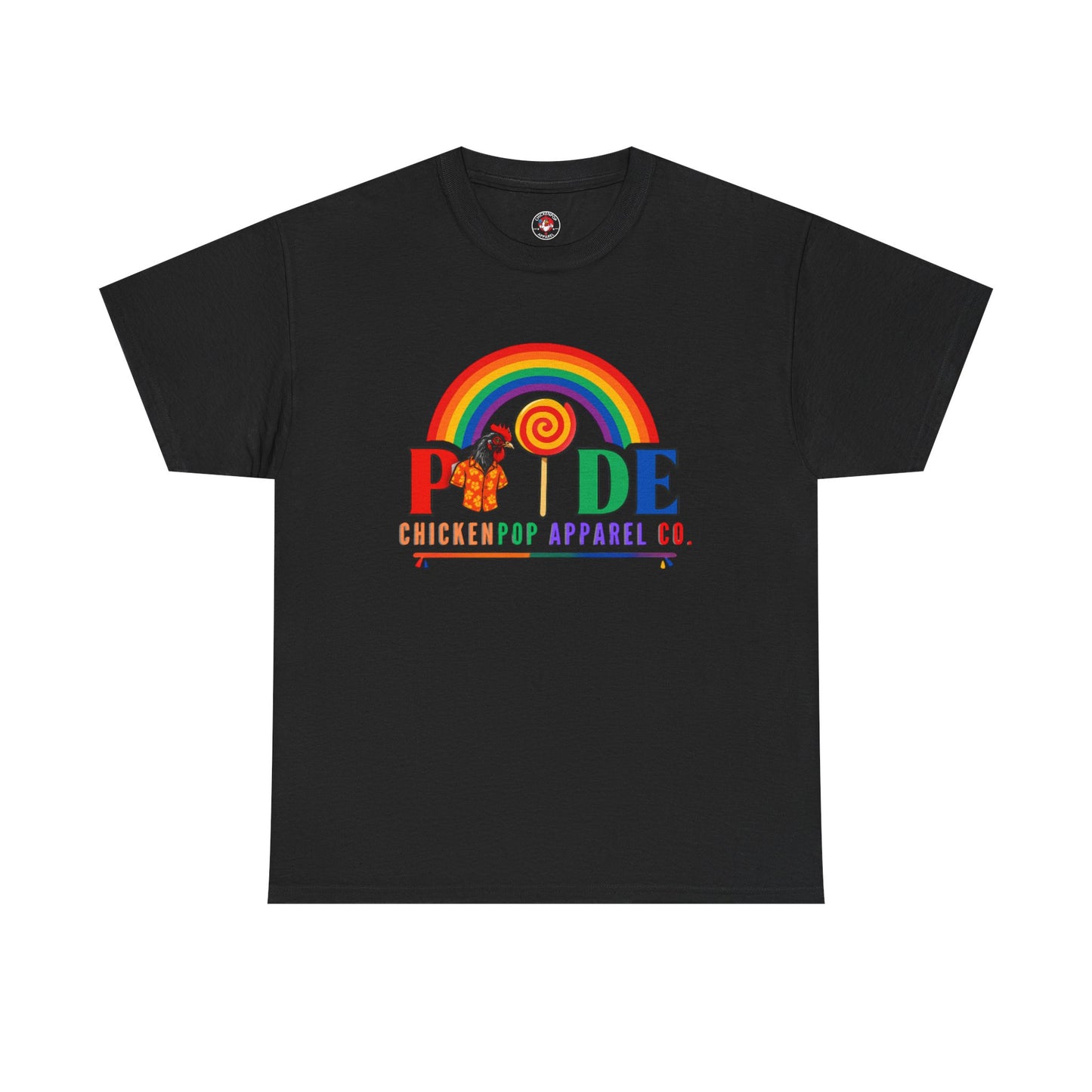 Pride Rainbow Lollipop T-Shirt — "PRIDE" ChickenPop Apparel Co. Graphic Tee