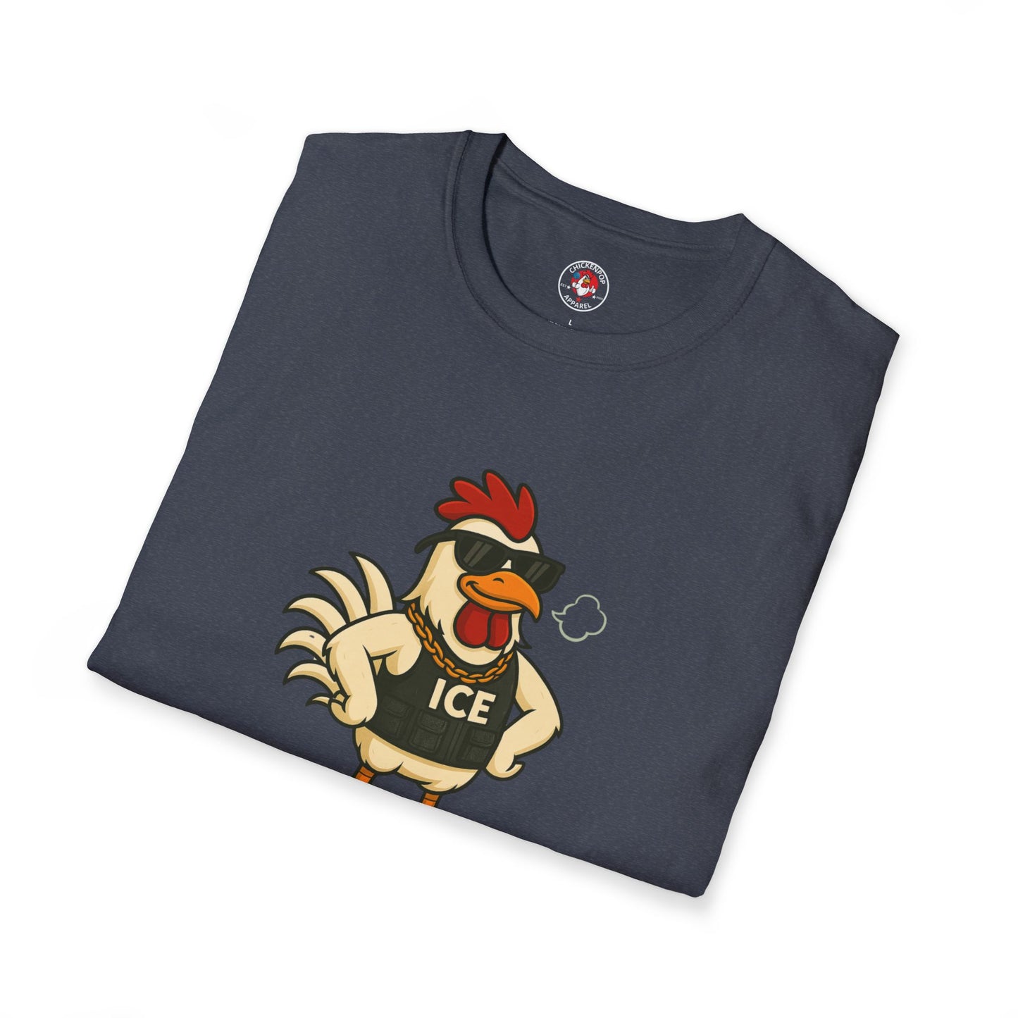 🧊 ICE ICE BABY Funky Chicken Agent T-Shirt – Coop Daddy Parody Tee for Music & Poultry Fans