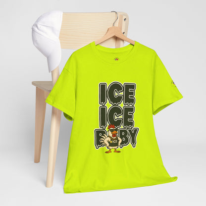 ICE ICE BABY Funny Chicken T-Shirt – Coop Daddy Parody Tee for Music & Poultry Fans