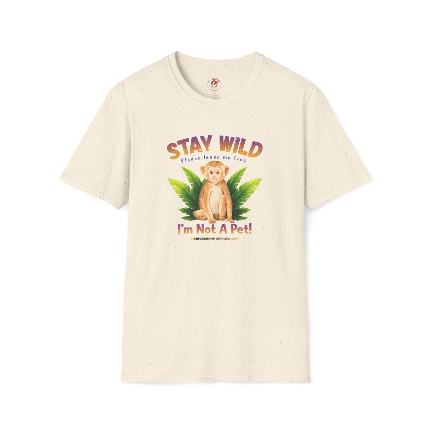 🐵Stay Wild – I’m Not a Pet Monkey Shirt | Animal Rights Graphic Tee | Ethical Wildlife Awareness Unisex T-Shirt