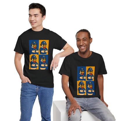 Warhol WVU Coop Daddy T-Shirt – Pop Art Coach Rooster Graphic Tee for Mountaineer Fans FREE SHIPPING
