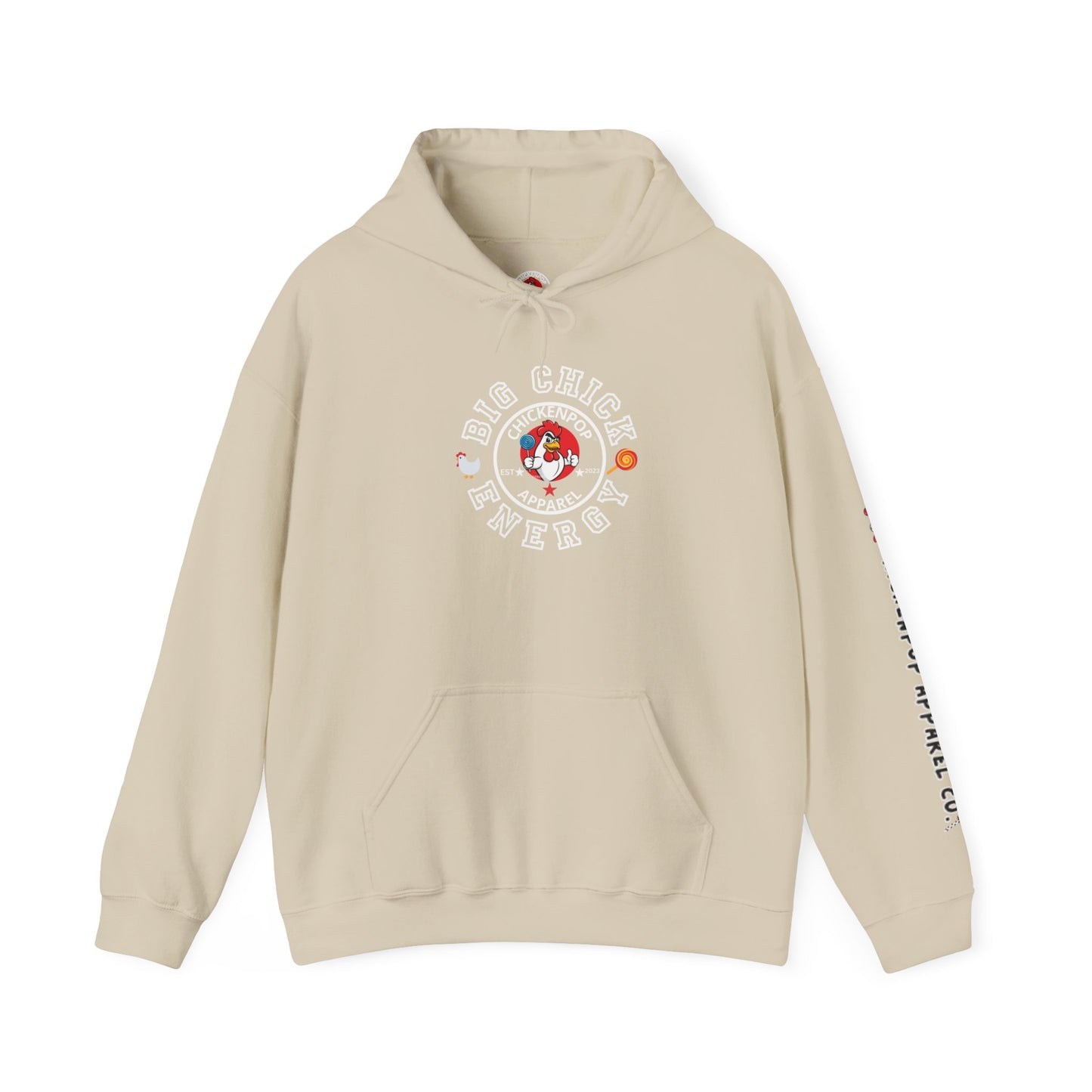 Big Chick Energy Unisex Hoodie — ChickenPop Apparel Logo Sweatshirt