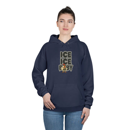 ICE ICE BABY Funny Chicken Hoodie – Retro Hip-Hop Pullover for Music Fans, Students & Cold-Weather Comedians