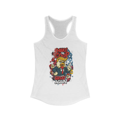 Make the Coop Great Again Racerback Tank – Cock-a-Doodle-Don Presidential  Poultry 🐔🍹