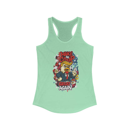 Make the Coop Great Again Racerback Tank – Cock-a-Doodle-Don Presidential  Poultry 🐔🍹
