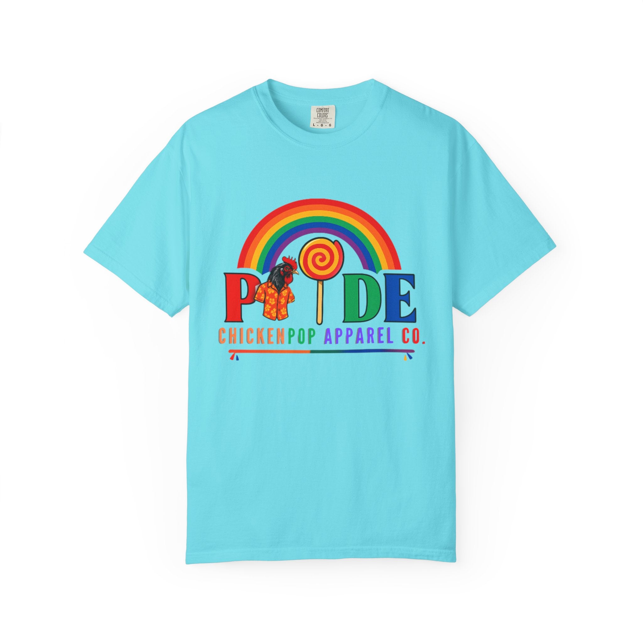 Pride Rainbow Lollipop T-Shirt — "PRIDE" ChickenPop Apparel Co. Graphic Tee
