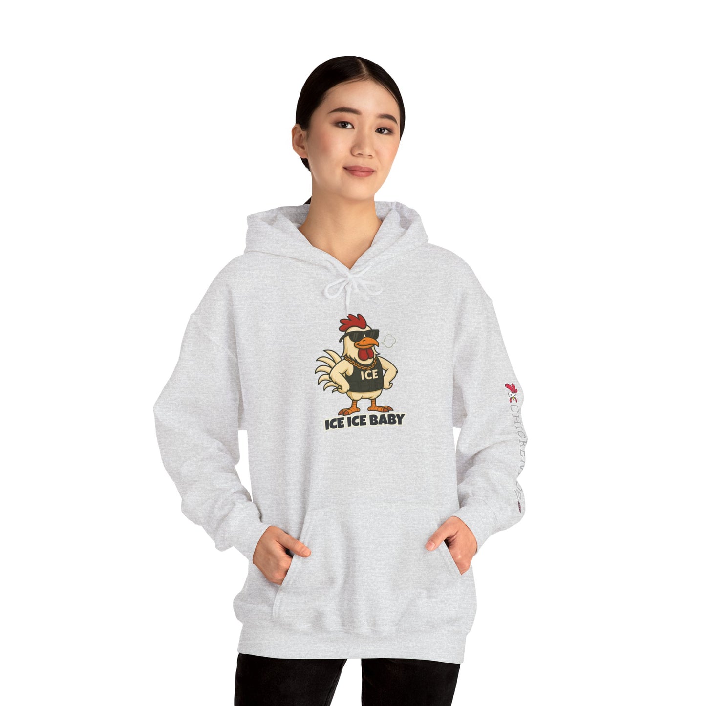 🧊 ICE ICE BABY Funky Chicken Agent Hoodie – Coop Daddy Parody Hoodie for Music & Poultry Fans