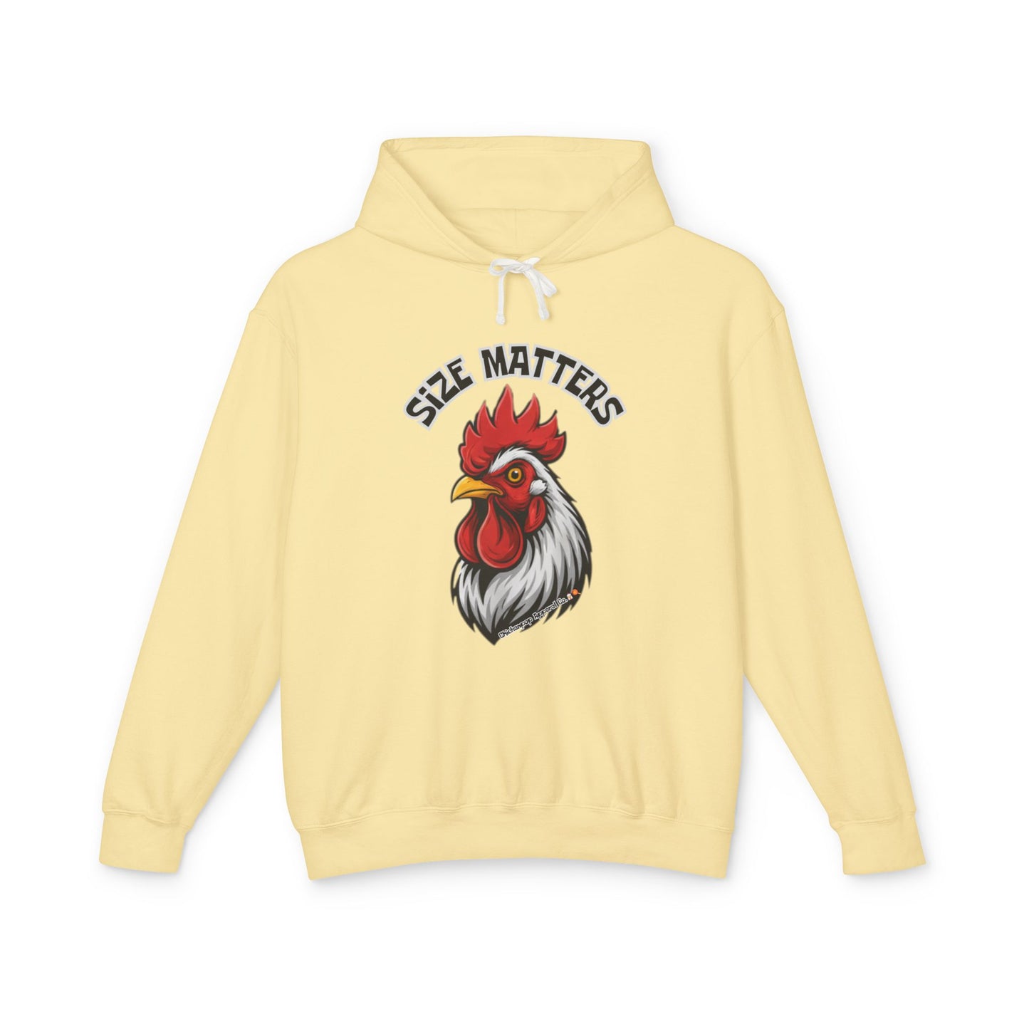 SIZE MATTERS Hoodie | Funny Chicken Apparel Sweatshirt | Bold Rooster Humor Pullover
