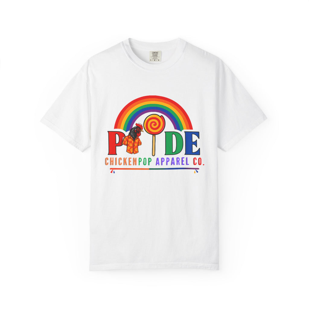 Pride Rainbow Lollipop T-Shirt — "PRIDE" ChickenPop Apparel Co. Graphic Tee