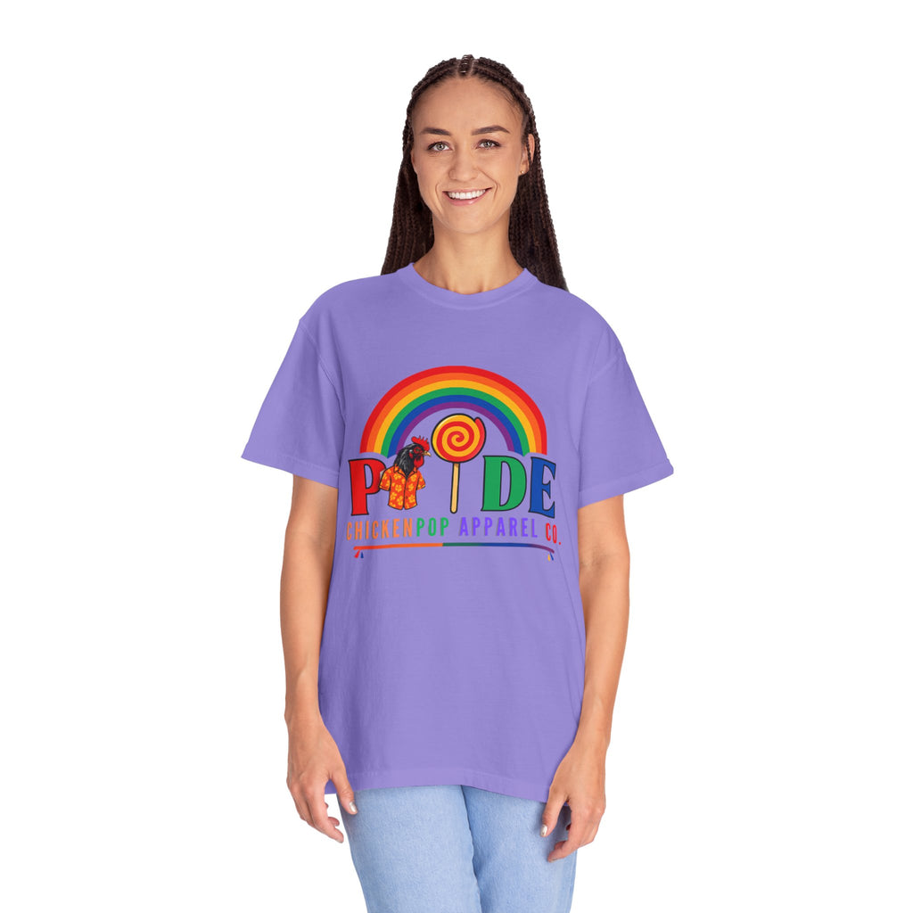 Pride Rainbow Lollipop T-Shirt — "PRIDE" ChickenPop Apparel Co. Graphic Tee